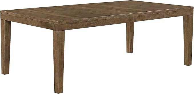 Lexicon 84-102 Inch Extendable Dining Table for 4-8 People, Large Rectangle Wooden Kitchen Table with Self-Storing Extension Leaf Space Saving, for Dining Room, Living Room, Home Office, Brown