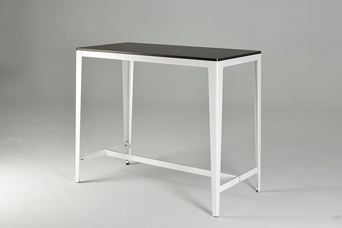 Farmhouse Monoco Counter Table MDF Wooden Espresso White Modern Kitchen Island Compact Dining Contemporary Home Bar Seating Durable Sturdy Rectangular Space Saving Furniture Design