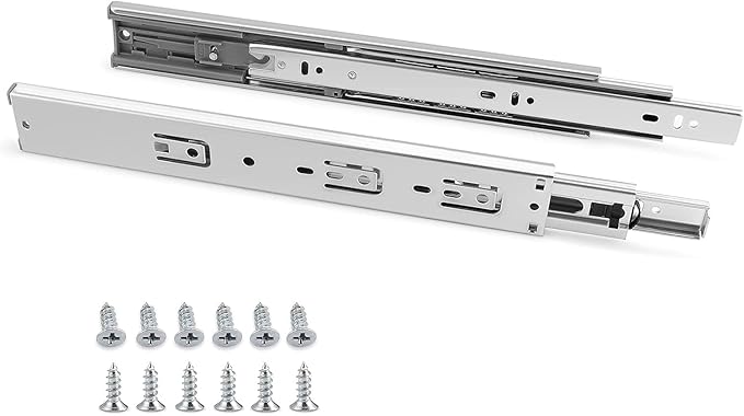 Gobrico Soft Close Drawer Slides 24 inch 5 Pair，Kitchen Drawer Slides 5 Fold Side Mount, Hardware Cabinet Drawer Slides Full Extension Drawer Glides, Heavy Duty Hydraulic Self Close Rails