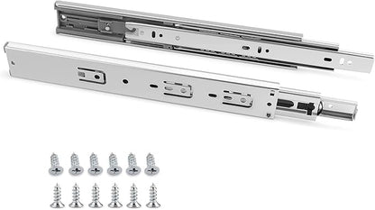 Gobrico Soft Close Drawer Slides 24 inch 2 Pair，Kitchen Drawer Slides 2 Fold Side Mount, Hardware Cabinet Drawer Slides Full Extension Drawer Glides, Heavy Duty Hydraulic Self Close Rails