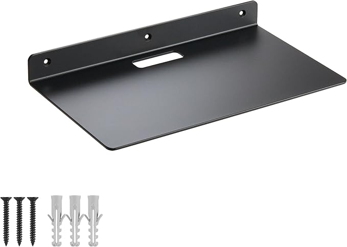 Small Wall Shelf,3.0mm Aluminum Alloy Small Floating Shelf,for Bathroom, Bedroom, Living Room, Kitchen,Office(14 inch Floating Shelf)
