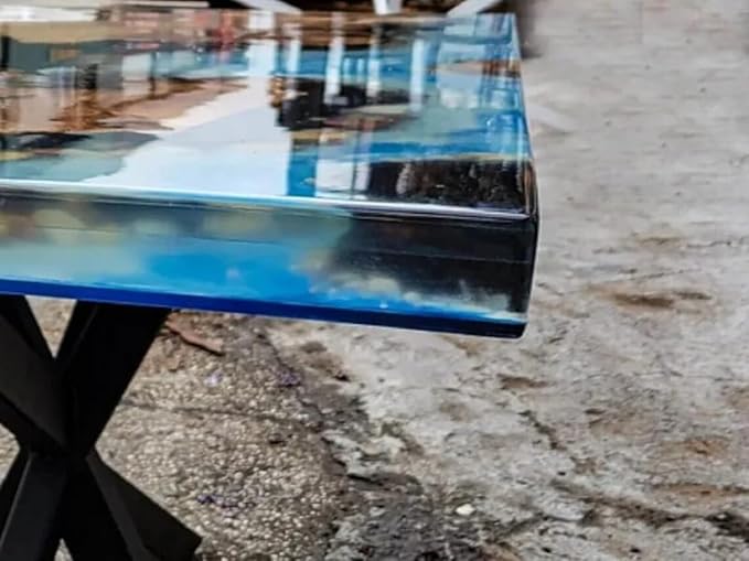 RESINHOMEFURNITURE Blue Ocean and Island Design Epoxy Resin Dining Table Living Room Table Conference Table Meeting Table Kitchen Table Hallway Table Entryway Table Side Table Home Décor