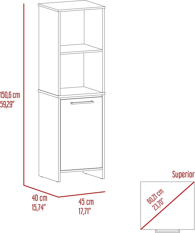 Modern Kitchen Pantry, White Storage Cabinet with 1-Shelf, Easy to Maintain, for Dining Room