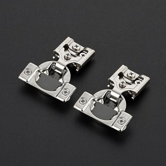 10 Pack 5 Pairs 3/8 inch Overlay Soft Close Hinges for Kitchen Cabinet Hinges Satin Nickel Hidden Hinges Stainless Steel Concealed Hinge self Closing