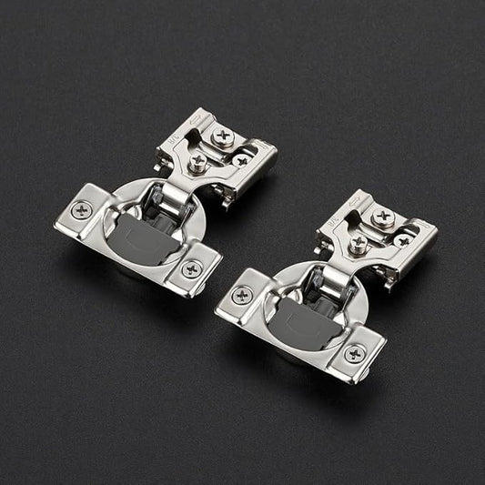 Ravinte 50 Pack 25 Pairs 3/8 inch Overlay Soft Close Hinges for Kitchen Cabinet Hinges Satin Nickel Hidden Hinges Stainless Steel Concealed Hinge self Closing