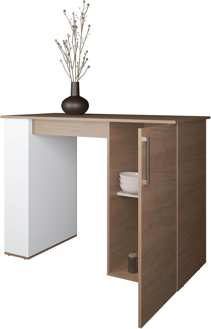 GOWE Alder Bar Kitchen Island, Kitchen, White/Macadamia
