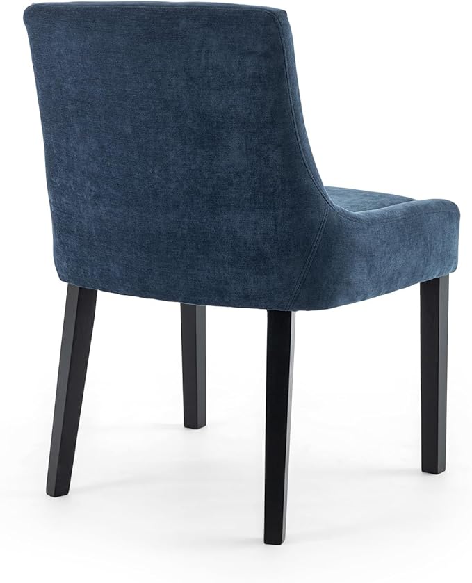 Dining Chairs Set of 4 – Extra Wide & Padded Fabric Dining Chairs with Solid Wood Legs, High-Density Foam Cushion, Mid-Back Modern Kitchen Chairs for Comfortable Everyday Use