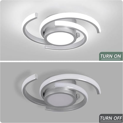 ADISUN LED Modern Ceiling Light,6000K Semi Flush Mount Ceiling Light Fixture, Small Ceiling Lamp for Living Room Bedroom Bathroom Kitchen(D11 in*H2.9 in; 33W)