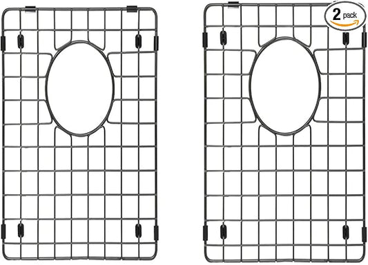 Starstar 50/50 Double Bowl Kitchen Sink Matte Black 304 Stainless Steel Bottom Two Grids (16 x 14)