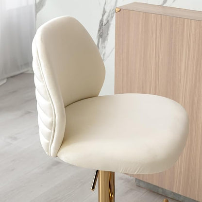Wycian Swivel Vanity Stool, Bar Stools for Kitchen Island with Back 2PCS Fabric Foam Adjustable Swivel Living Room Bedroom Dining Rooms