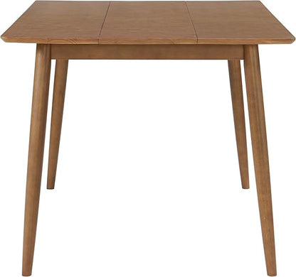 Alaterre Furniture Calais Dining – Mid Century Modern 59-Inch Rectangular Dining Table for 4 – Solid Wood Kitchen and Dining Room Table with Minimalist Design (Warm Pecan Finish)