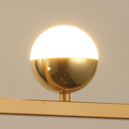 ORANOOR LED Gold Chandeliers for Dining Room, 39in Dimmable Modern Chandelier Gold Pendant Lights for Kitchen Island, Linear Ring Globe Pendant Light Fixtures Dining Room Lights Ceiling Hanging