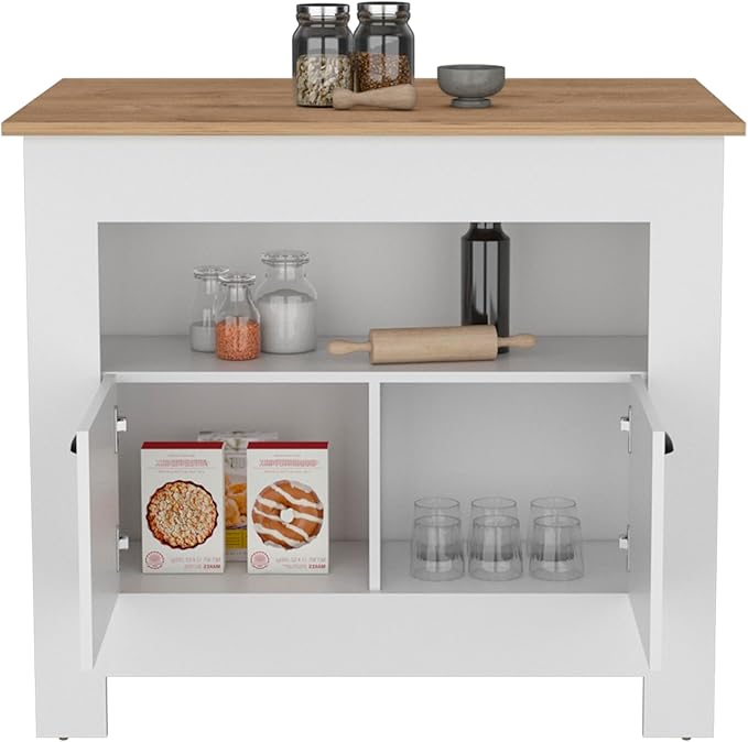 GOWE Arlet Kitchen Island Two Door Cabinet and Shelf