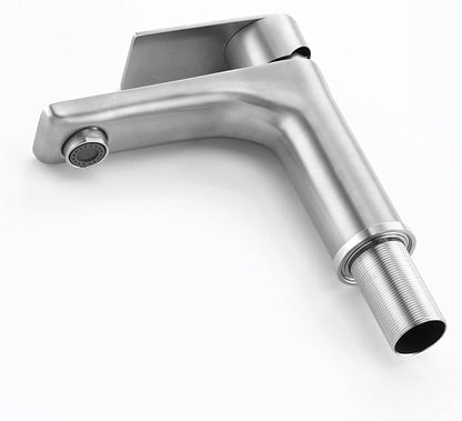 SUMERAIN Brushed Nickel Bathroom Sink Faucet Washbasin Faucet 304 Stainless Steel Single Hole Single Lever Handle