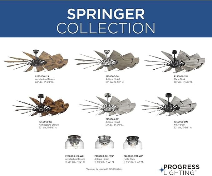 Progress Lighting Springer Collection Clear Glass Light Kit Architectural Bronze, 7.50x11.87x11.87