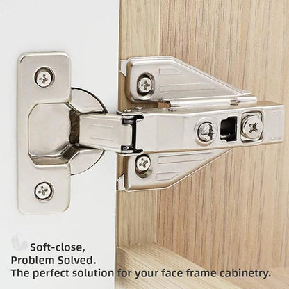 DecoBasics (10 PCS) Full Overlay Soft Close Cabinet Hinges for Kitchen Cabinets - 105° Face Frame Concealed Cabinet Door Hinge -3 Way Adjustability -Clip on Plate & Matching Screw 4 Easy Installation