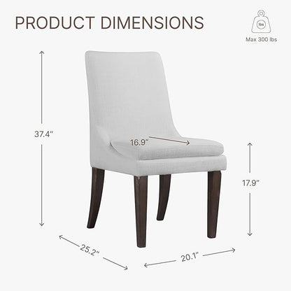 KISLOT Upholstered Dining Chairs Modern Sidechair Performance Fabric High Back Armlesschair for Diningroom Kitchen,White,Set of 4(2 Box)
