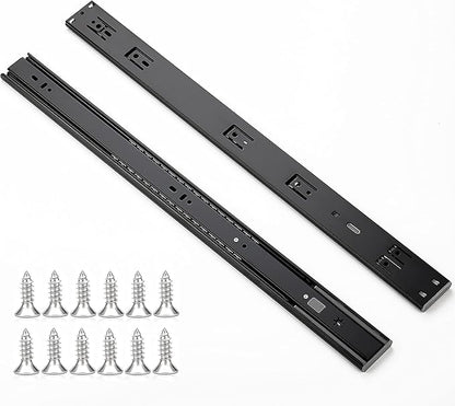 Ravinte 22 Inch Soft Close Drawer Slides 1 Pairs 2 Pack Black Full Extension Ball Bearing Drawer Glide Side Mount