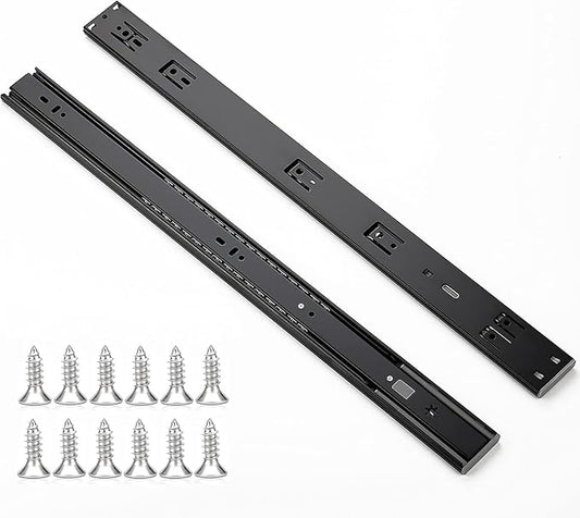 Ravinte 22 Inch Soft Close Drawer Slides 1 Pairs 2 Pack Black Full Extension Ball Bearing Drawer Glide Side Mount