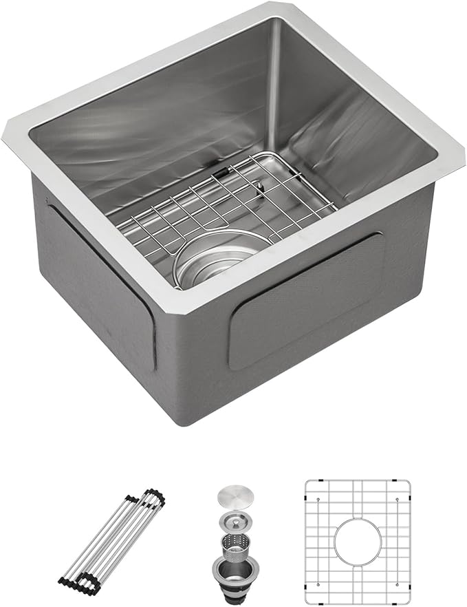 13 Bar Sink Undermount - Sarlai 13"x15" Undermount Sink Single Bowl 16 Gauge Stainless Steel 9 Inch Deep Bar Prep Sink Small Kitchen Sink