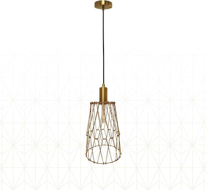 Royal Designs, Inc. Foldable Industrial Metal Pendant Light with Adjustable 7 ft Long Lamp Cord & Canopy, Create 9 Different Shapes, Polished Brass, Single