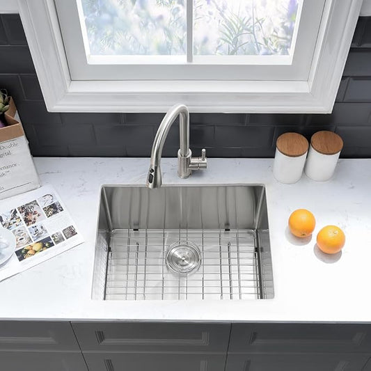 Stainless Steel Laundry Sink Undermount-VASOYO 23x18x13 Undermount Utility Sink Stainless Steel 16 Gauge Single Bowl Deep Laundry Room Sinks Under Mount Sinks
