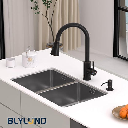 Touchless Kitchen Faucet with Pull-Down Sprayer, Kitchen Sink Faucet Stainless Steel Faucets with Soap Dispensor, Single Handle Hands-Free Sensor Suitable for 1 to 4 Hole Sink