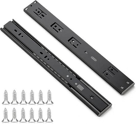 Ravinte 14 Inch Soft Close Drawer Slides 1 Pairs 2 Pack Black Full Extension Ball Bearing Drawer Glide Side Mount