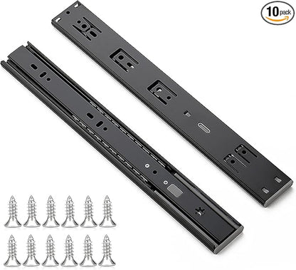 Ravinte 14 Inch Soft Close Drawer Slides 10 Pairs 20 Pack Black Full Extension Ball Bearing Drawer Glide Side Mount