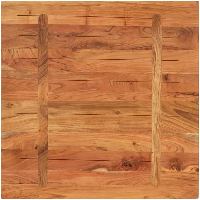 27.6"x27.6" Solid Acacia Wood Square Table Top 1.5" Thick Rustic Butcher Block Desk or Replacement Dining Counter for Bar, Studio, RV, Small Workbench