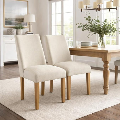HomePop Marin Curved Back Dining Chair, Single Pack, Linen