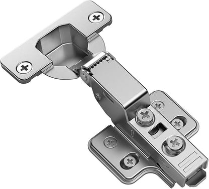 Kimdot 2-Pack Frameless Half Overlay Soft Close Cabinet Hinges, Clip-On Self-Closing European Hinges, Cabinet Door Hinges with Screws, Concealed Kitchen Cabinet Hinges for Modern funiture