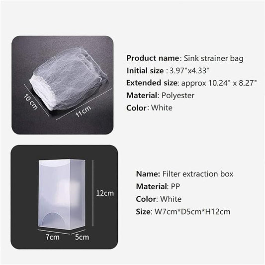 Kitchen Sink Strainer Mesh Bag- 200 PCS Disposable Sink Net Strainer Filter Bags for Sink Drain for Collecting Kitchen Food Waste Leftover Garbage