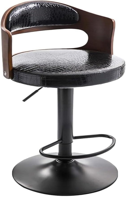 Adjustable s with Back, Upholstered Stools with Footrest and Armrests for Kitchen Island and Counter Height Dining,/Black a