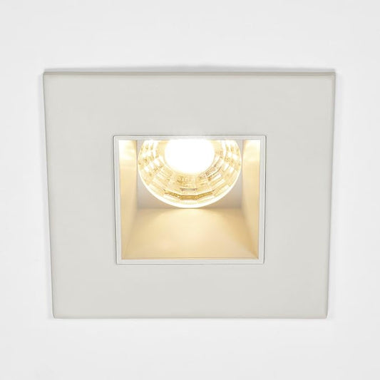 Maxxima 2 in. Ultra-Thin Recessed Anti-Glare LED Downlight - Canless IC Rated, 500 Lumens, 5 Color Temperature Selectable 2700K/3000K/3500K/4000K/5000K, Dimmable Square Stone Gray Trim, 90 CRI