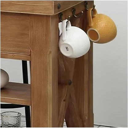 Mobile Shelving Kitchen Cooking Table Island Table Movable Operation Table Cutting Table Bar Table Open Dining Cabinet Kitchen Utility Cart