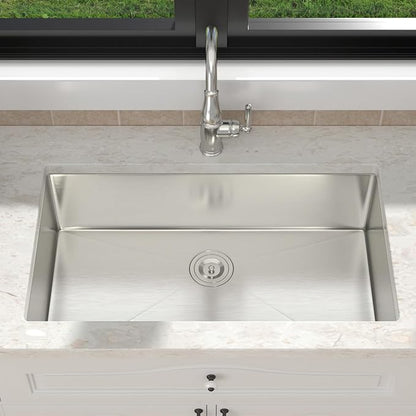 30 Inch undermount Kitchen Sink 18 Gague Stainless Steel Handmade Sink Single Bowl Large Deep Under Counter Sinks,30"x18"x9"