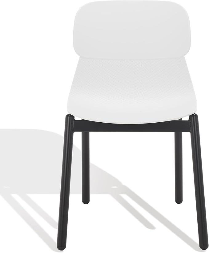 SAFAVIEH Couture Collection Abbie Retro White/Black Molded Plastic Dining Chair Set of 2