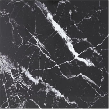 31.5x31.5 in Tempered Glass Table Top Black White Marble Design Square Durable Countertop for Dining Coffee Living Room
