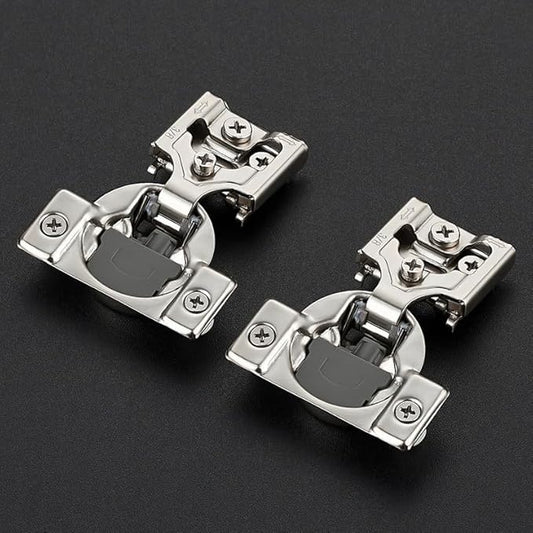 Ravinte 2 Pack 1 Pairs 3/8 inch Overlay Cabinet Hinges Kitchen Soft Close Cabinet Hinges Hidden Door Hinge for Kitchen Cabinet Hinges Stainless Steel Adjustable Hinges Satin Nickel Cabinet Hardware
