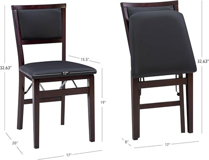 Linon Keira Pad Folding Chair, Set of 2, Engineered Wood
