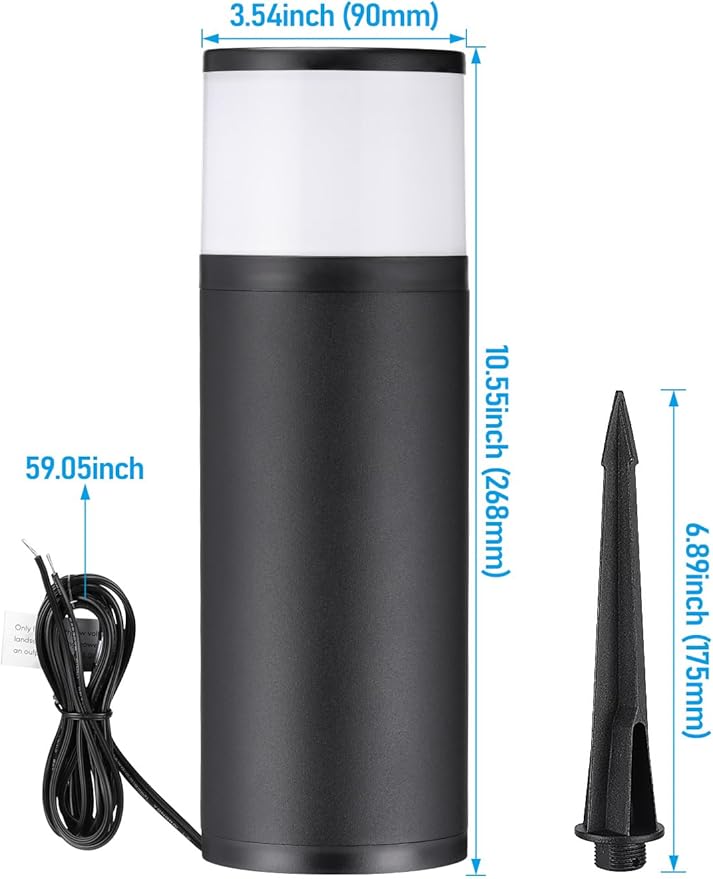 LEONLITE 8-Pack 4.5W LED Landscape Bollard Path Lighting, 5CCT Low Voltage Landscape Lights, 2700K/3000K/3500K/4000K/5000K Selectable, Outdoor Pathway Light, Die-Cast Aluminum Housing, FCC, ETL Listed