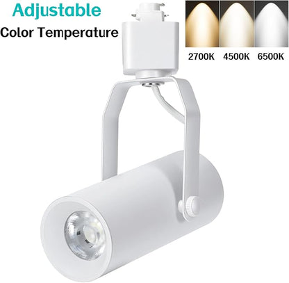 KING SHA 4-Pack H Type LED Track Lighting Heads, 11W Dimmable 1113LM, 3CCT Selectable 2700K/4500K/6500K, CRI 90, Flicker Free, Adjustable Ceiling Spotlights for Kitchen Art Retail, White