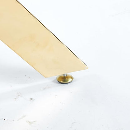 SSLine 35.4" Square Glass Dining Table for 2-4 Modern Clear Glass Tabletop Kitchen Table for 4 Luxury Dinner Tables with Gold Metal Legs for Home Kitchen Dining Room(Table Only)