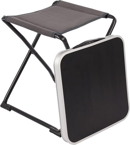 SUNNYFEEL 3 in 1 Folding Camping Table, Stool, and Footrest, Lightweight Portable up to 300 LBS, Easy to Carry for Beach, Fishing, Trip, Picnic, Lawn, Concert Outdoor