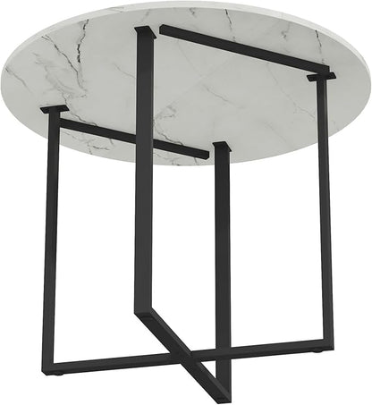 Round Dining Table Set for 4, Round Dining Room Table Set for 4 with Metal Leg and 4 Chair, Small Dining Table Set for 4, Kitchen Island with Seating for Small Spaces