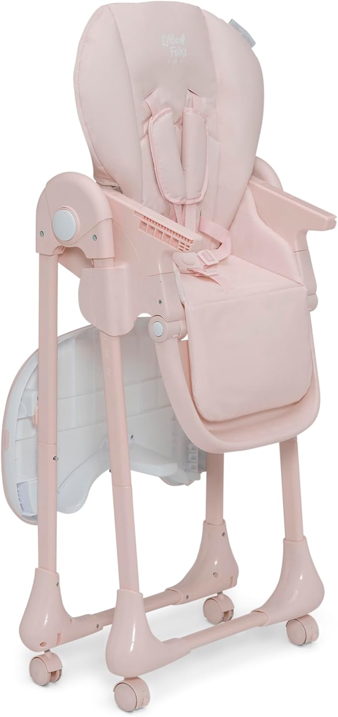 Little Folks by Delta Children 2-in-1 SlimFold High Chair for Babies and Toddlers, Pink