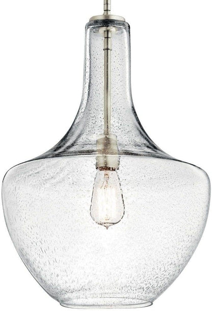 Kichler Everly 1 Light Pendant in a Black finish for Kitchen, Dining Room and Bedroom, (13.75"D x 19.75"H), 42046BK