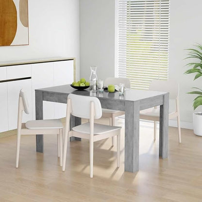 55 inch Concrete Grey Dining Table Modern Engineered Wood Small Dining Table for Kitchen 4 Seater Easy Clean Indoor Use for Apartment Loft Breakfast Nook
