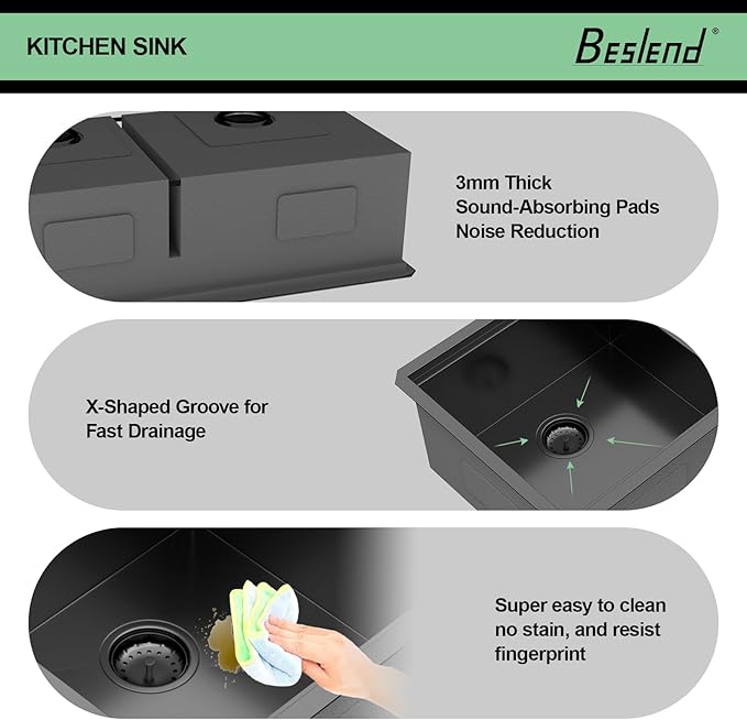 30 Black Undermount Kitchen Sink - 30x19 Gunmetal Black Double Bowl Kitchen Sinks Workstation 16 Gauge Stainless Steel Sink Low Divide Double Basin 60/40